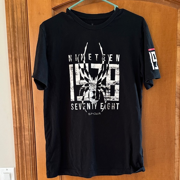 Spyder Black Tee with White Graphic - Picture 1 of 8